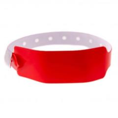 Bracelets plastique vinyle large brillant rouge