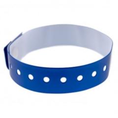 Bracelets événementiels vinyle métalisé bleu roi