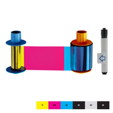 Ruban couleur YMCKOK HID Fargo DTC1500 - 600 faces