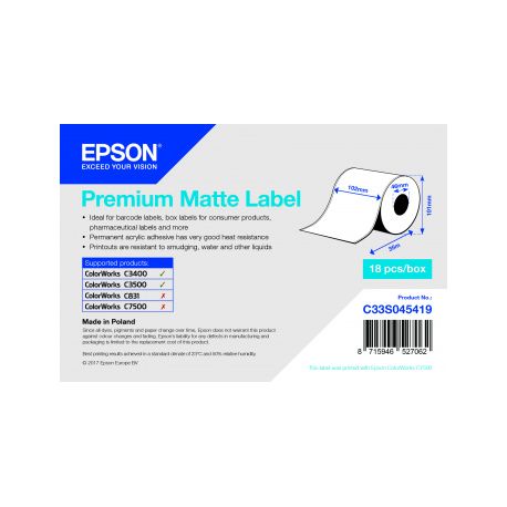 Epson rouleau d'étiquettes, papier normal, 102 mm IM C33S045419