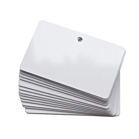 Cartes PVC 0.50 mm avec perforation ronde horizontale (x500)