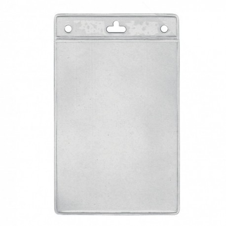 Porte-carte souple transparent avec perforation ronde