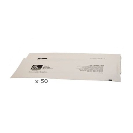 50 longues cartes de nettoyage en "T" Zebra P330i, P430i