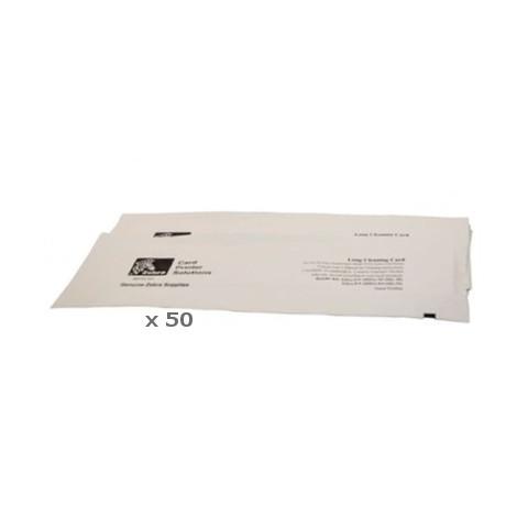 50 longues cartes de nettoyage en "T" Zebra P330i, P430i