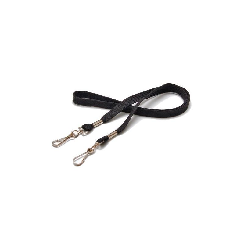 Cordon polyester tube avec 2 attaches mousqueton