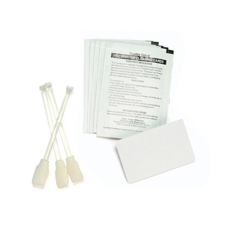 Kit 50 cartes de nettoyage + 24 bâtonnets Zebra P330i, P430i