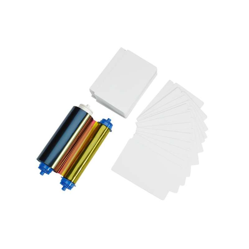 cartes pvc perforee film couleur Zebra ZC10L