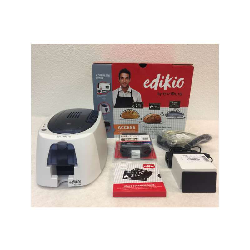 Imprimante cartes Evolis Edikio Access étiquettes de prix plastiques