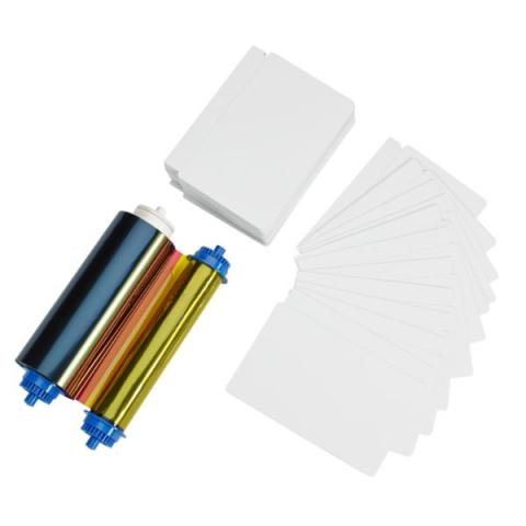 cartes pvc perforee film couleur Zebra ZC10L