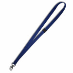 Tour de cou sécurisé en PET recyclé 15 mm - crochet métal sans nickel - bleu roi