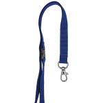 Tour de cou sécurisé en PET recyclé 15 mm - crochet métal sans nickel - bleu roi