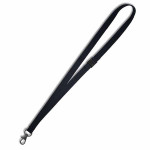 Tour de cou sécurisé en PET recyclé 15 mm - crochet métal sans nickel - noir