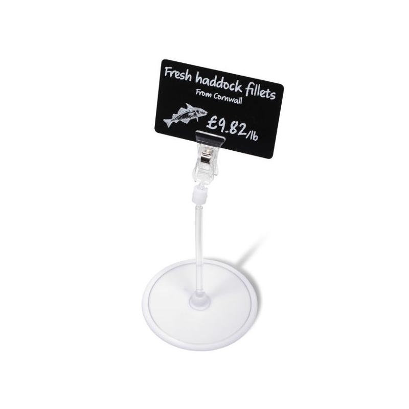 Clip blanc pince étiquette, carte prix plastique pour Evolis Edikio