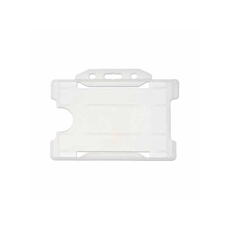 Porte-badge en plastique biodégradable / recyclable pour 1 carte – horizontal transparent