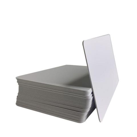 QUARKZMAN 40Pcs Cartes Pvc Vierges, Qualité Graphique, Plastique Brillant Imperméable pour Imprimante de Badges d'Identification, Rouge
