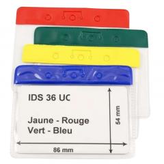 Porte-badge souple horizontal bandeau couleur - IDS 36 C