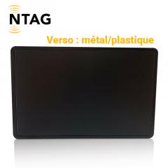Cartes en métal noir -  NFC NTAG 213 ou 216 NXP (x100)