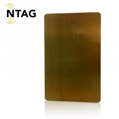 Cartes en métal doré -  NFC NTAG 213 ou 216 NXP