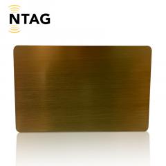Cartes en métal doré -  NFC NTAG 213 ou 216 NXP