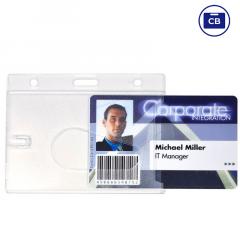 Porte-badge rigide 1 carte dépoli IDS63 – Horizontal (x100)
