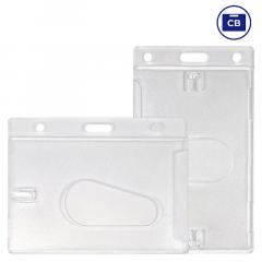 Porte-badge rigide 1 carte dépoli IDS63 – Horizontal ou vertical (x100)