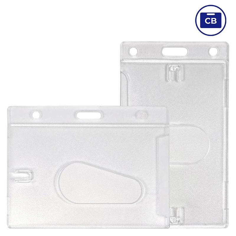 Porte-badge rigide 1 carte dépoli IDS63 – Horizontal ou vertical (x100)