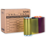 Ruban couleur YMCKO pour imprimantes cartes et badges grand format ECP - 400 impressions - Réf. : 11219