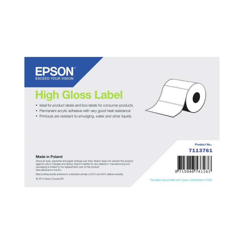 Étiquettes (papier, plastique), papier normal, Epson, 76 mm, 51 mm, rouleau d'étiquettes