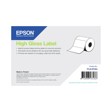 Étiquettes (papier, plastique), papier normal, Epson, 76 mm, 51 mm, rouleau d'étiquettes