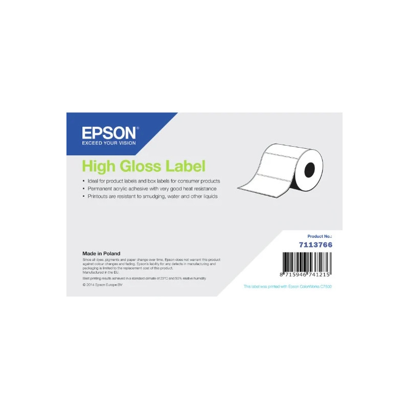 Étiquettes (papier, plastique), papier normal, Epson, 102 mm, 60 m, rouleau d'étiquettes