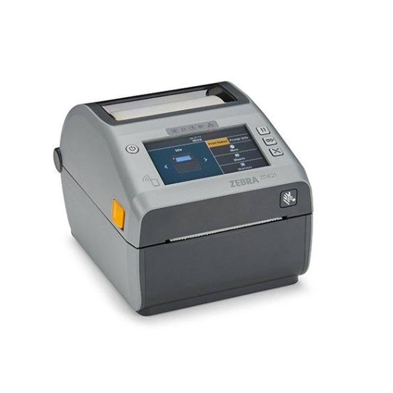 Zebra ZD621d, 8 pts/mm (203 dpi), écran (couleur), RTC, USB, USB Host, RS232, BT, Ethernet, WiFi, en kit (USB), gris
