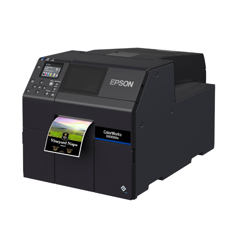 ColorWorks D6000 encore colorant dye, massicot, écran, USB, Ethernet, noir