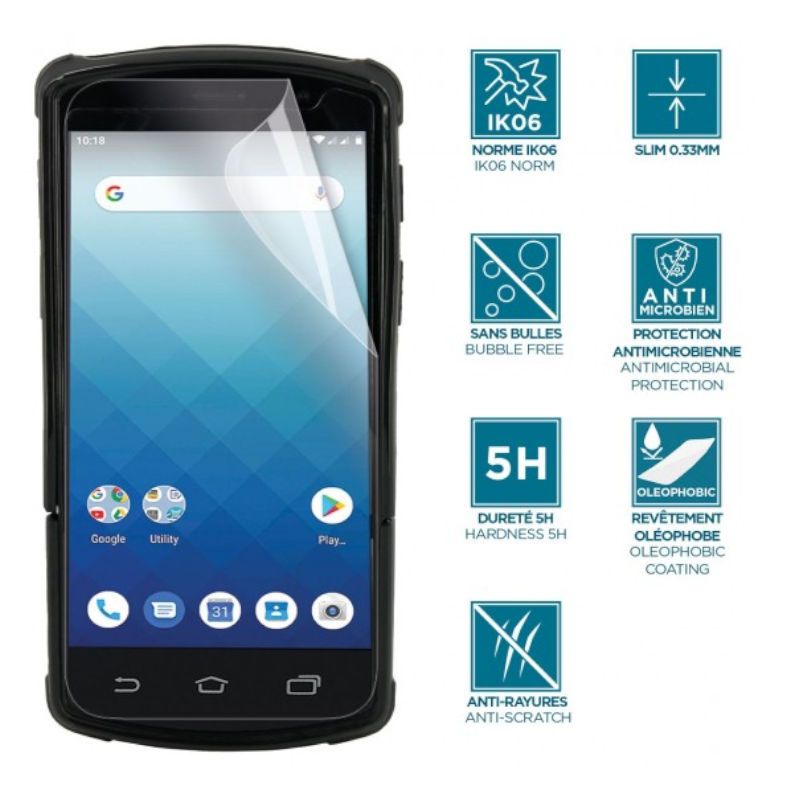 Mobilis Screen ProtectorProtège-écran incassable anti-chocs IK06 finition transparente pour Unitech EA510 - UROVO DT50