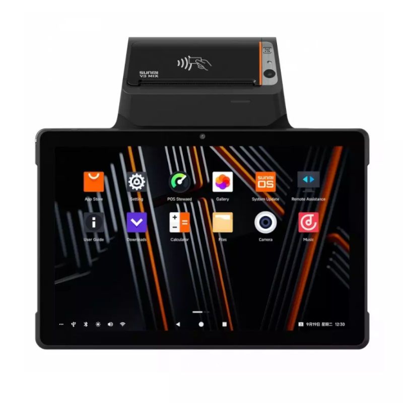SUNMI V3 Mix, non-GMS, SS1104, Fiscal, 25,7cm (10,1''), GPS, Scanner (2D), BT (BLE), WiFi, 4G, Android, noir