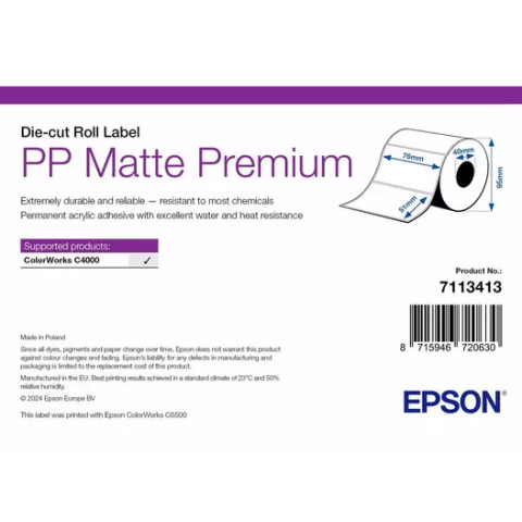 Rouleau d'étiquettes synthétique Epson - 76 x 51 mm