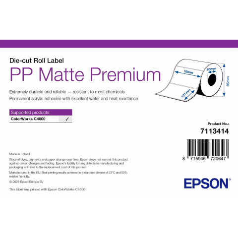 Rouleau d'étiquettes synthétique Epson - 76 x 127 mm