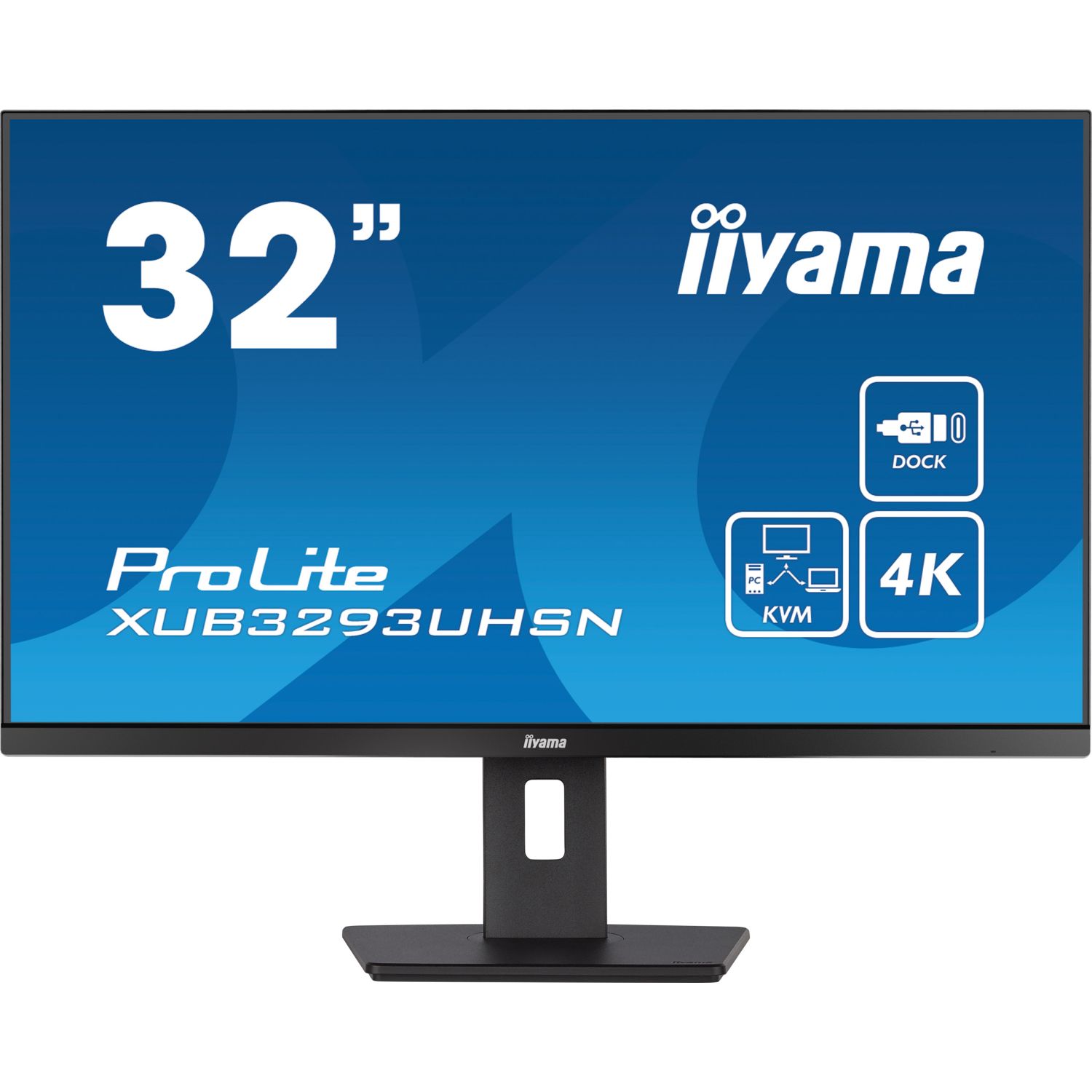 iiyama ProLite XUB3293UHSN-B5, 80cm (31,5''), 4K, USB, USB-C, Ethernet, en kit (USB), noir