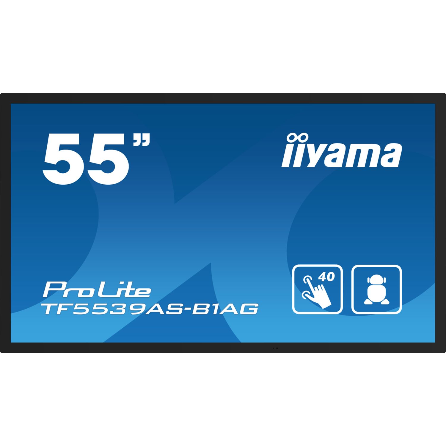 iiyama ProLite TF5539AS-B1AG, 24/7, 138,6 cm (54,6''), capacitif projeté, 4K, USB, RS232, Ethernet, Android, en kit (USB)