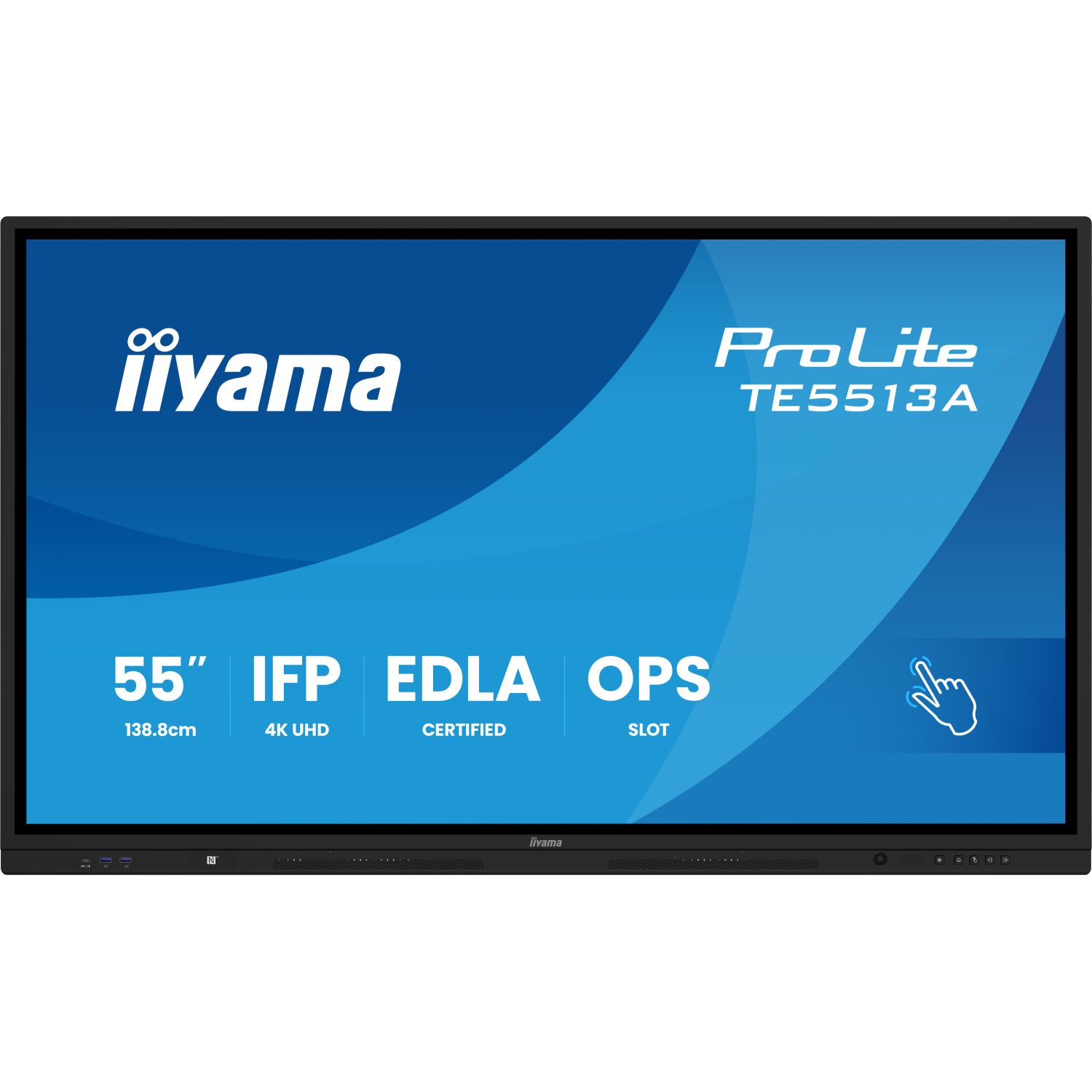 iiyama ProLite TE5513A-B1AG , 138,6 cm (54,6''), PureTouch-IR, 4K, USB-C, RS232, Ethernet, USB, noir