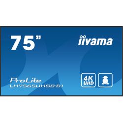 iiyama ProLite LH7565UHSB-B1, 4K, USB, RS232, Ethernet, WiFi, Android, en kit (RS232), noir