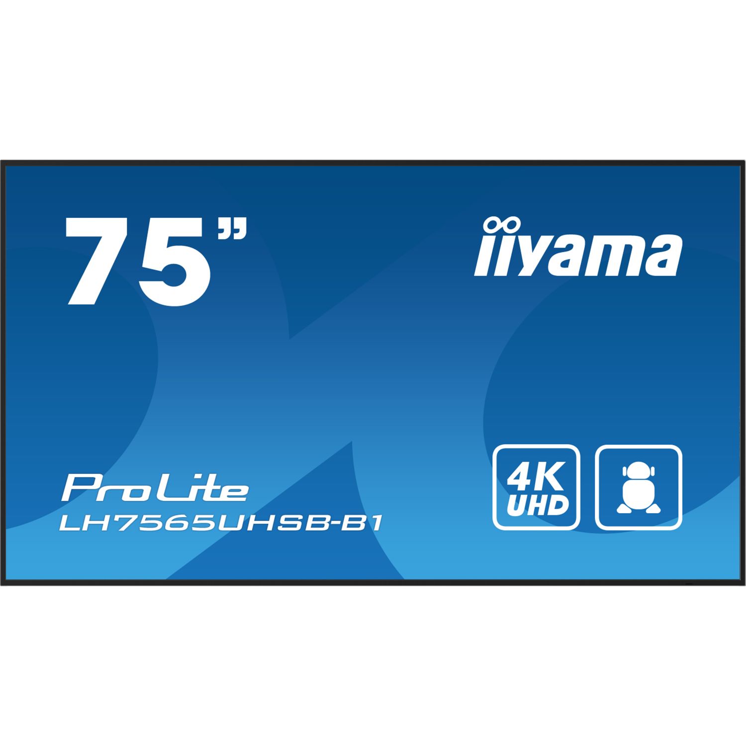 iiyama ProLite LH7565UHSB-B1, 4K, USB, RS232, Ethernet, WiFi, Android, en kit (RS232), noir