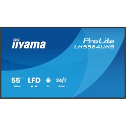iiyama ProLite LH5564UHS-B1AG, 139 cm (55''), 4K, USB, USB-C, RS232, Ethernet, WiFi, Android, RS232