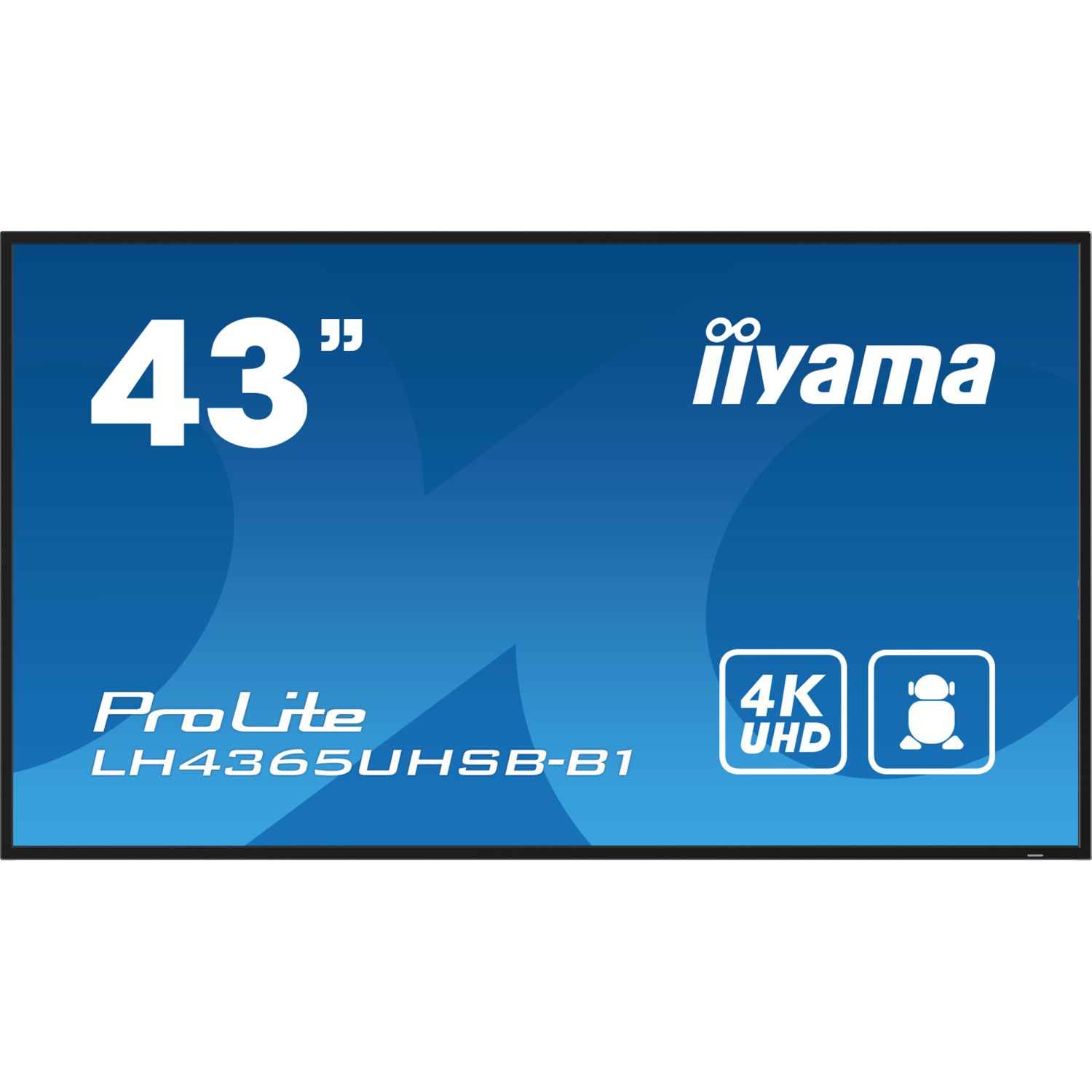 iiyama ProLite LH4365UHSB-B1, 4K, USB, RS232, Ethernet, WiFi, Android, en kit (RS232), noir