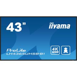 iiyama ProLite LH4360UHS-B2AG, 24/7, 4K, USB, RS232, Ethernet, WiFi, Android, en kit (RS232), noir