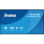 iiyama ProLite LE9864UHS-B1AG, 24/7, 247.7 cm (98''), 4K, USB, USB-C, RS232, Ethernet, WiFi, Android, en kit (RS232)