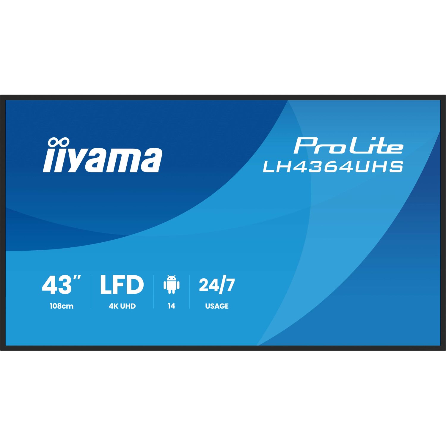 iiyama ProLite IDS, 109,2 cm (43''), 4K, USB-C, RS232, Ethernet, WiFi, Android, RS232