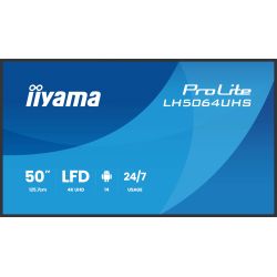 iiyama ProLite LH5064UHS-B1AG, 24/7, 4K, USB, USB-C, RS232, Ethernet, WiFi, Android, RS232