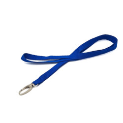 Cordon tour de cou plat 10 mm avec mousqueton ovale