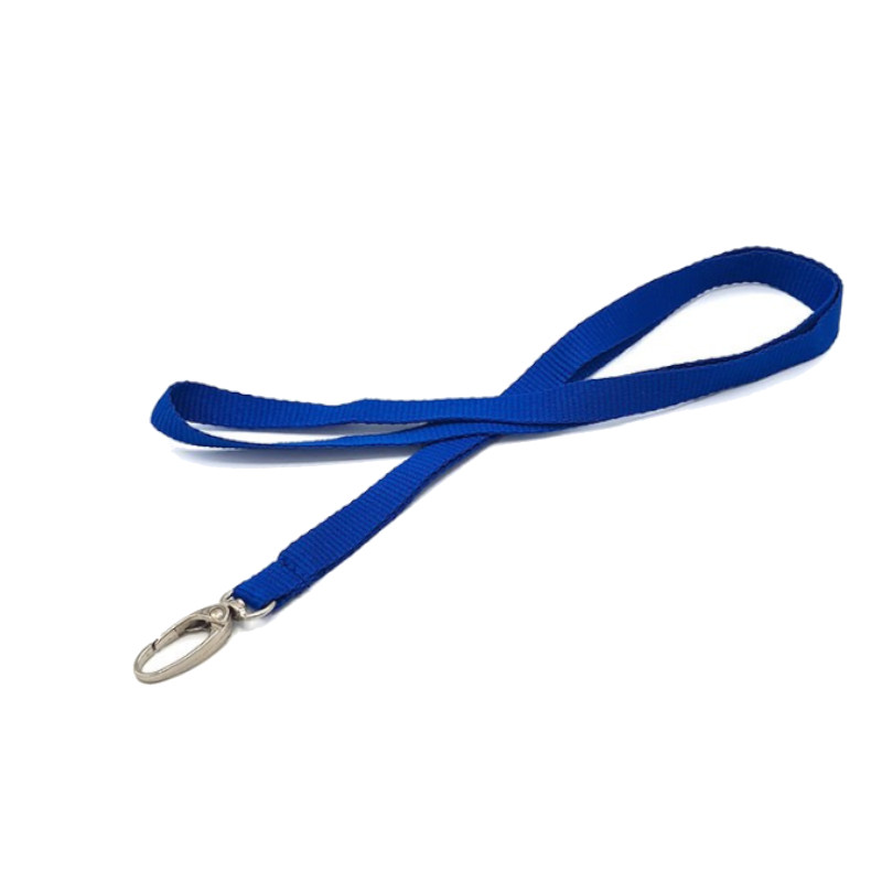 Cordon tour de cou plat 10 mm avec mousqueton ovale