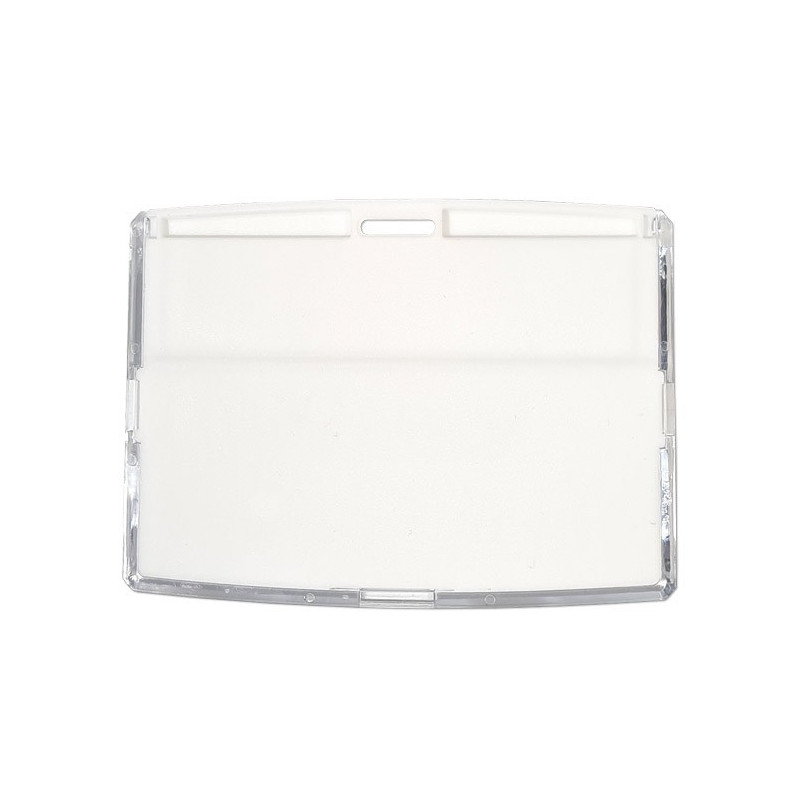 Porte-badge à fermeture clipsable dorsale horizontal